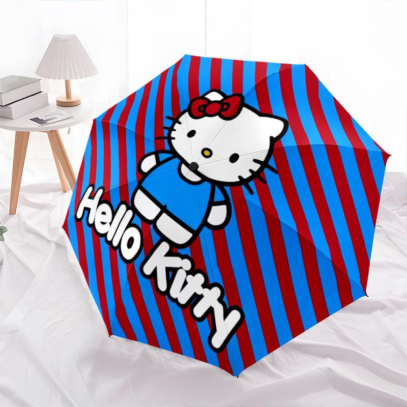 Hello Kitty  pattern, automatic folding umbrella, portable and foldable design, 8 ribs, a Christmas or birthday gift.