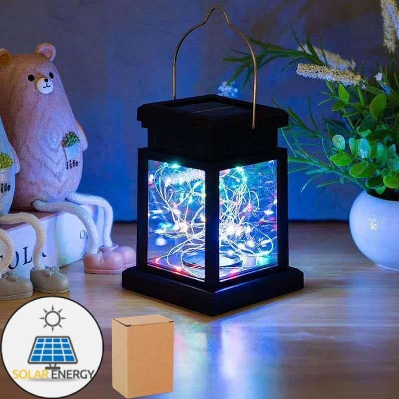 Waterproof Stainless Steel Solar Lantern With Flickering Candle Effect Led