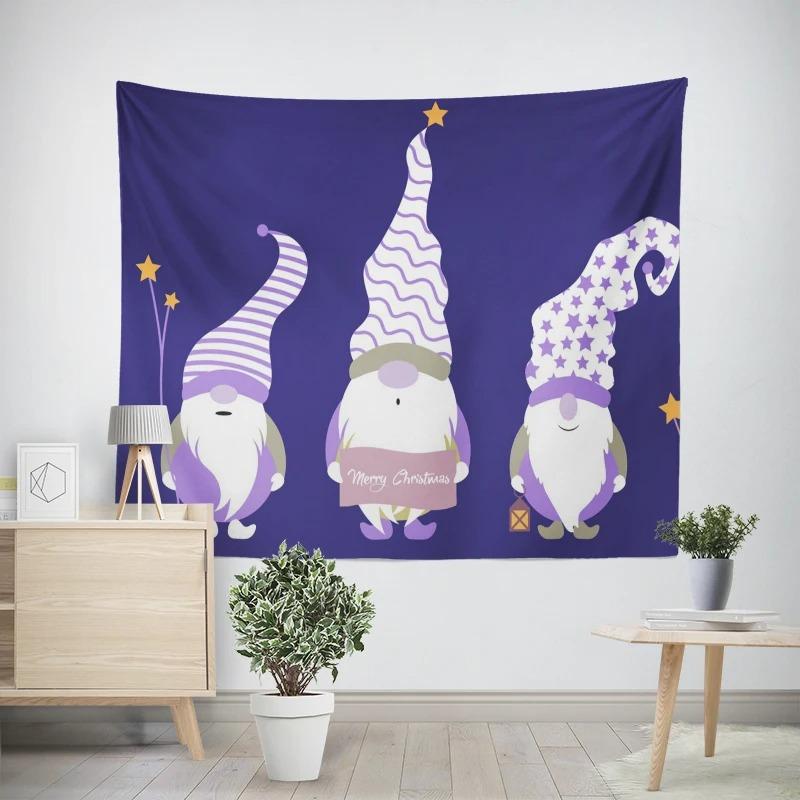 Christmas New Year Pink Snowman Pattern Living Room Bedroom Decorative Tapestry