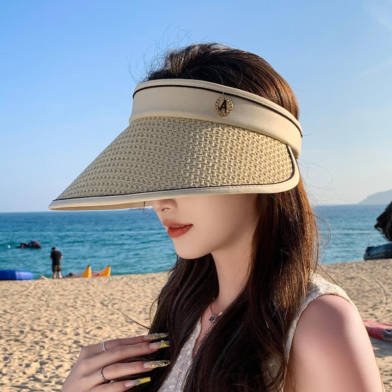 New summer visor children's fashionable versatile sunscreen hat outdoor cycling big eaves show face small empty top hat