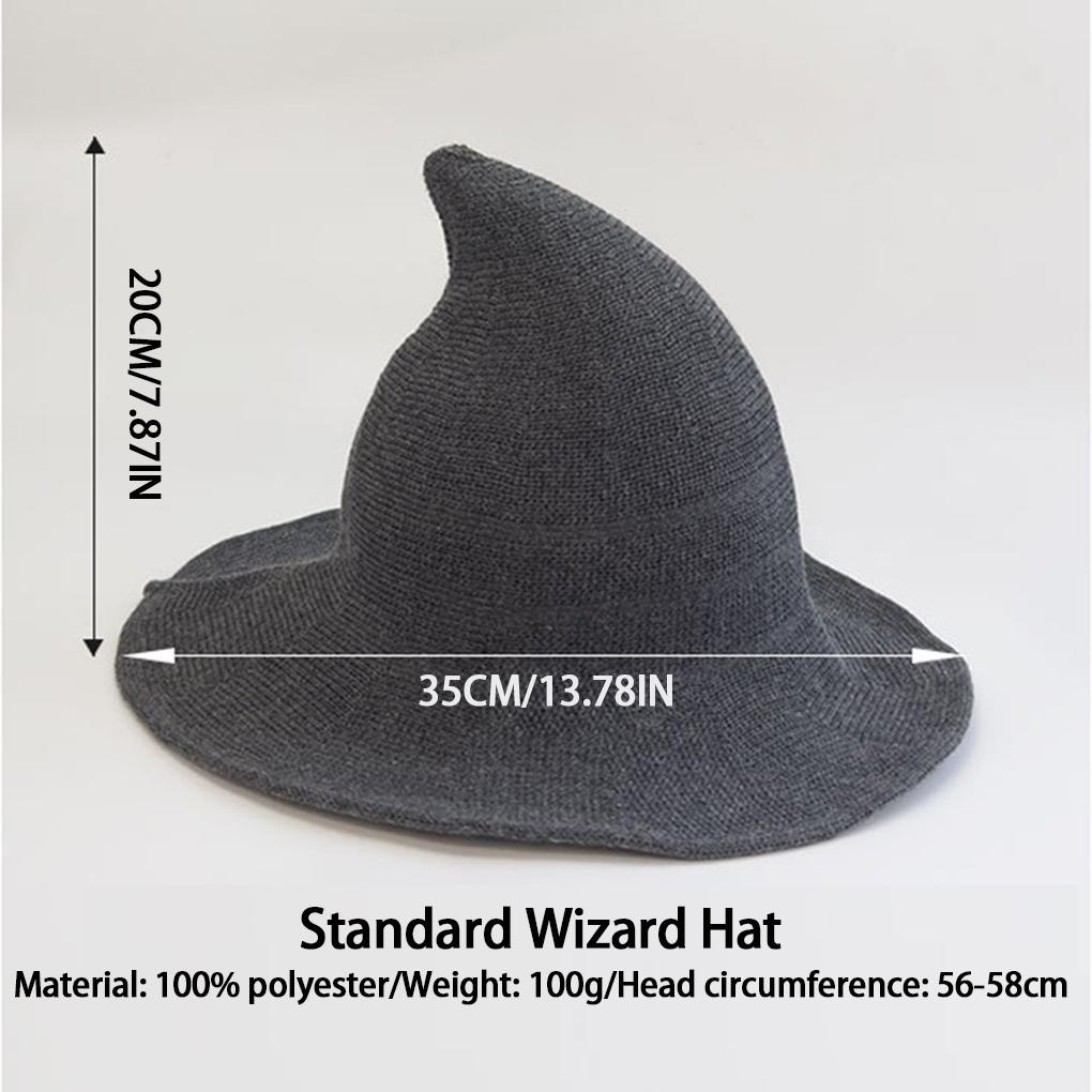2025 Halloween Witch Hat Long Point Hat Knitted Cap for Women Halloween Party Hat Magical Hat Festival Party Cosplay Decoration