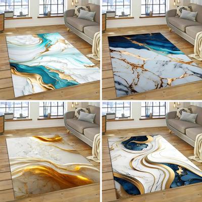 Covor Luxos Abstract Marmură pentru Canapea Living Decor Acasă Covoare Mari Antiderapante Dormitor Noptieră Măsuță de Cafea Covoraș de Podea
