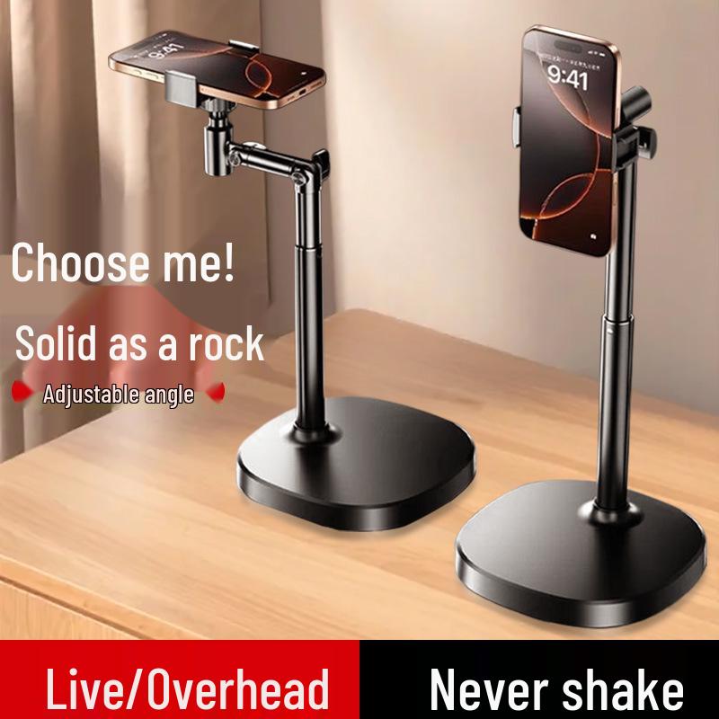 Universal Adjustable Desktop Mobile Phone Stand for Live Broadcast, Photography, and Overhead Shots