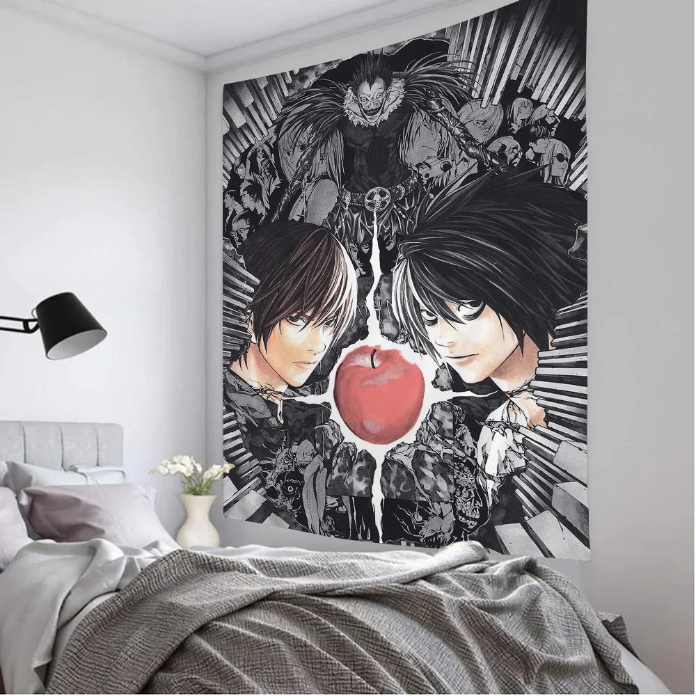 VIKAMA Death Note Printed Wall Tapestry Large Wall Art Scifi Living Room Home Decor Rug Bedroom Dormitory Wall Hanging