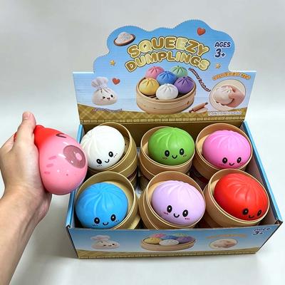 Simulation Baozi Dumpling Pressure Ball Soft Low Rebound Squishy Glitter Sensory Toy Anxiety Relief Birthday Gift Kids