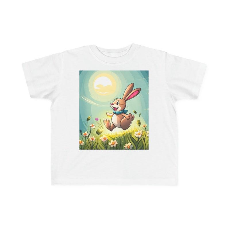 Toddler s Tee Hopping Along Happy Easter Bunny flowers sunshine 130