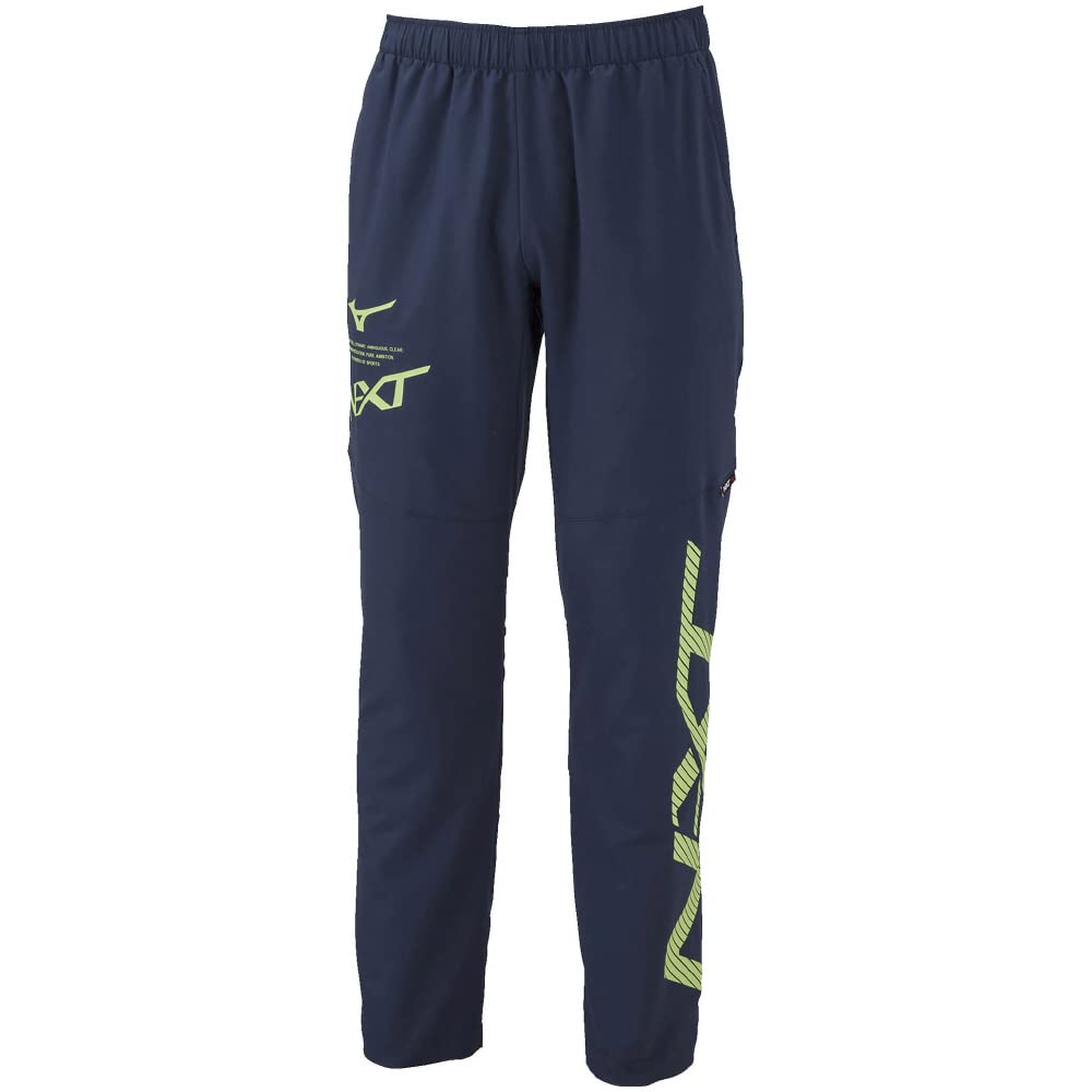 Mizuno Move Cross Training Slim Dress Navy x Neo Size N-XT Pants, Men's Wear, Sweat-Wicking, Quick-Drying, Stretch, Fit, Lime, 2XL, 32JD2220_hide_EOL