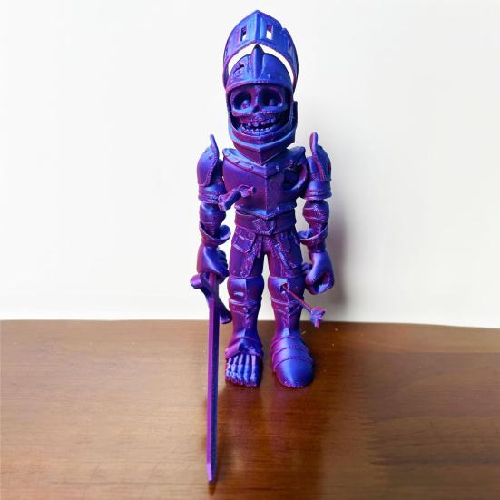 3D Printed Skeleton Knight Figurine Movable Joints Halloween Spooky Skeleton Warrior Articulated Skeleton Soldier Model Toy Desktop Decoration