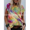 QICED Women's Fashion Casual Short Sleeve O-Neck Blouses & Shirts