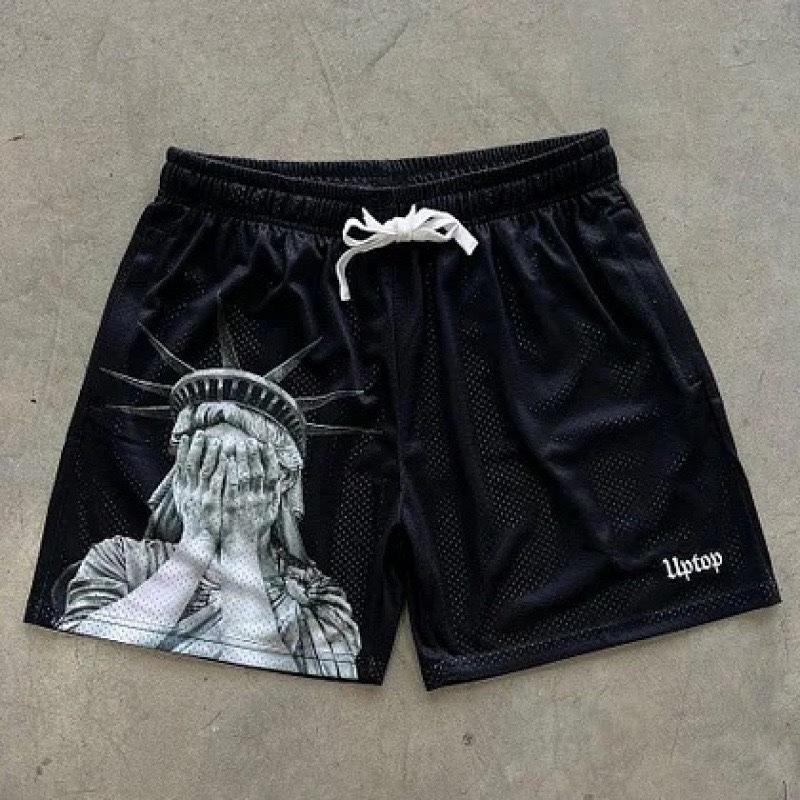 FlowStreet Summer Hot Selling 3D Printed Flame Printed Shorts, Quick Drying Sweat Absorbing Sports Shorts