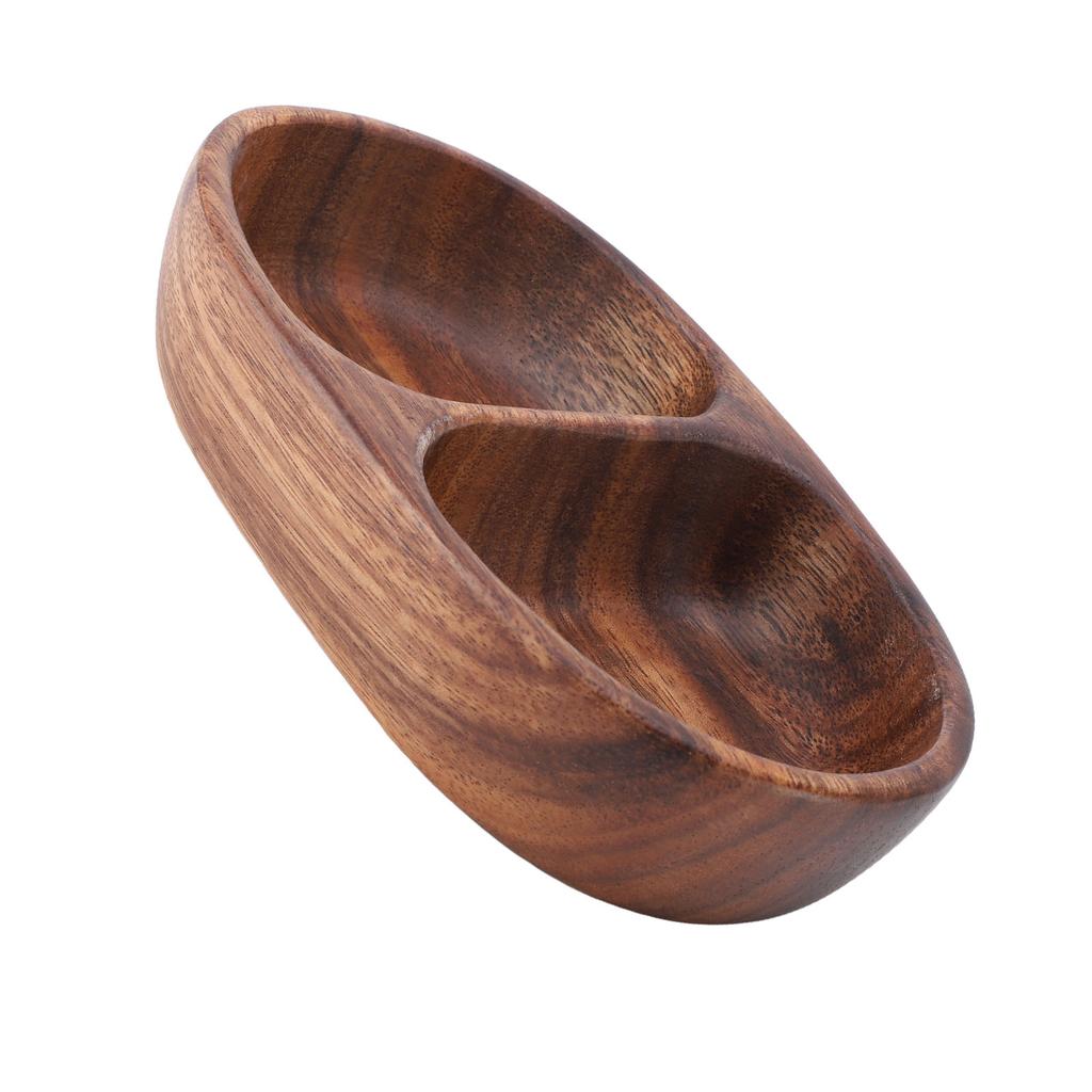 Pudełko na suszone owoce Drewno orzechowe Duża pojemność Wielofunkcyjna taca do serwowania suszonych owoców na orzechy przekąski biżuterię Eliptyczne