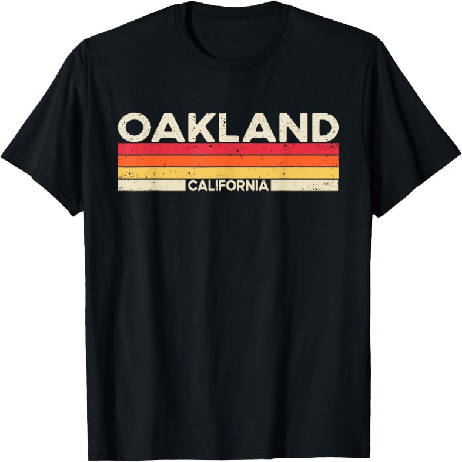 Oakland State of California 80s 90s Vintage Sunset T-Shirt S
