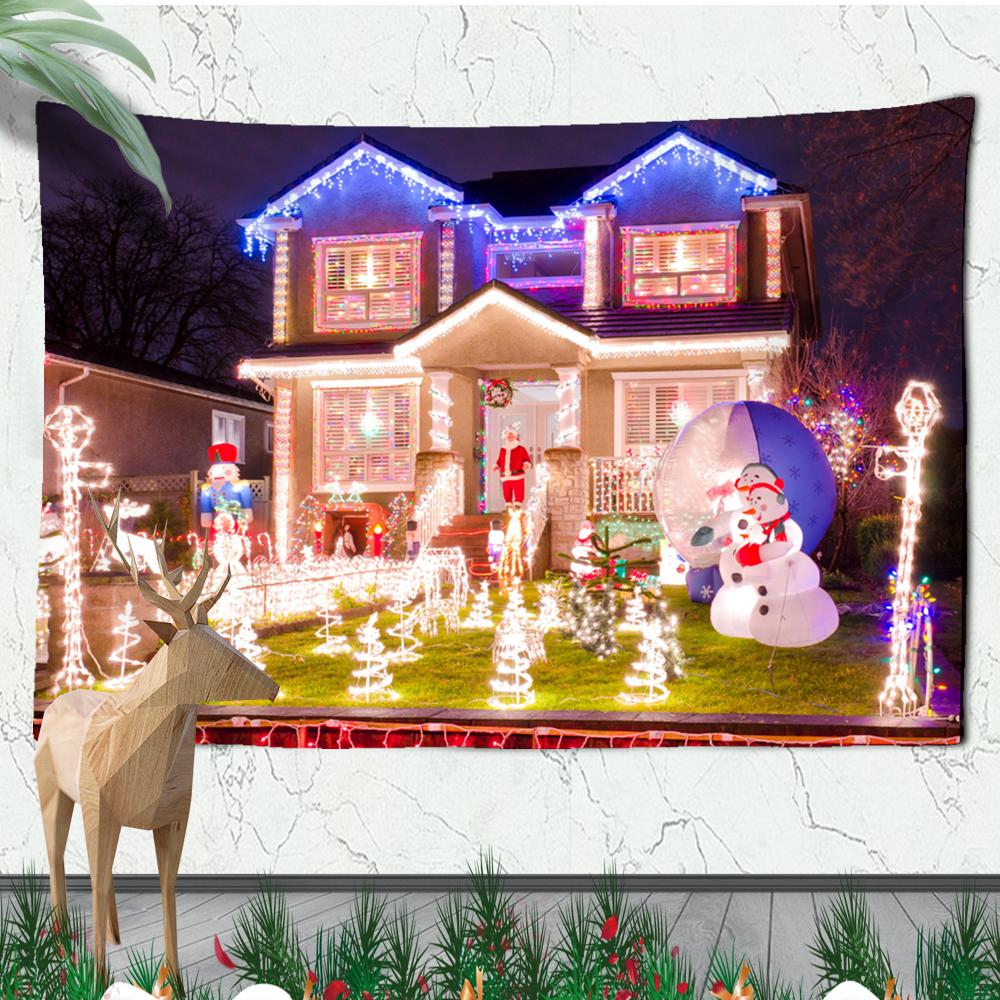 Christmas Atmosphere Tapestry Celebrate Festival Christmas Tree Living Room Home Wall Background Hanging Decorative Tapestry