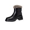 2025 autumn and winter pure wool warm snow boots cowhide thick-soled thick-heeled short boots winter thickened cotton boots