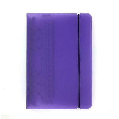 A5 A6 Transparent PP System Planner Binder System Planner Filofax Notebook Office School Supplies Planner with Buttons A6 6-hole Loose-leaf (Purple,
