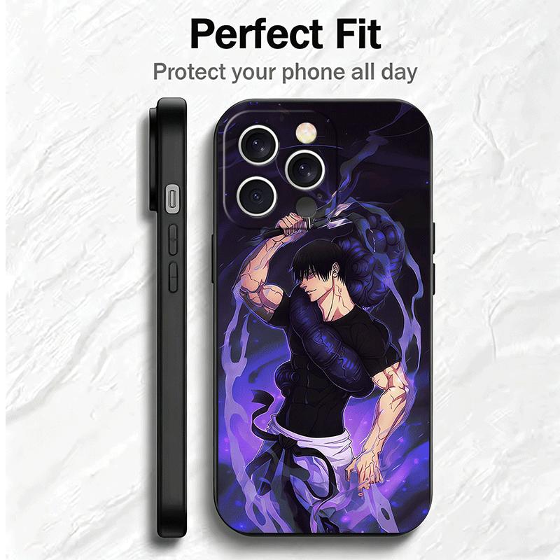 Anime Fushiguro Toji JUJUSU Soft Phone Case for iPhone 16 16E 17 Air 15 Pro Max 14 Plus 13 Mini 11 12 7 Black Cover Back Shell