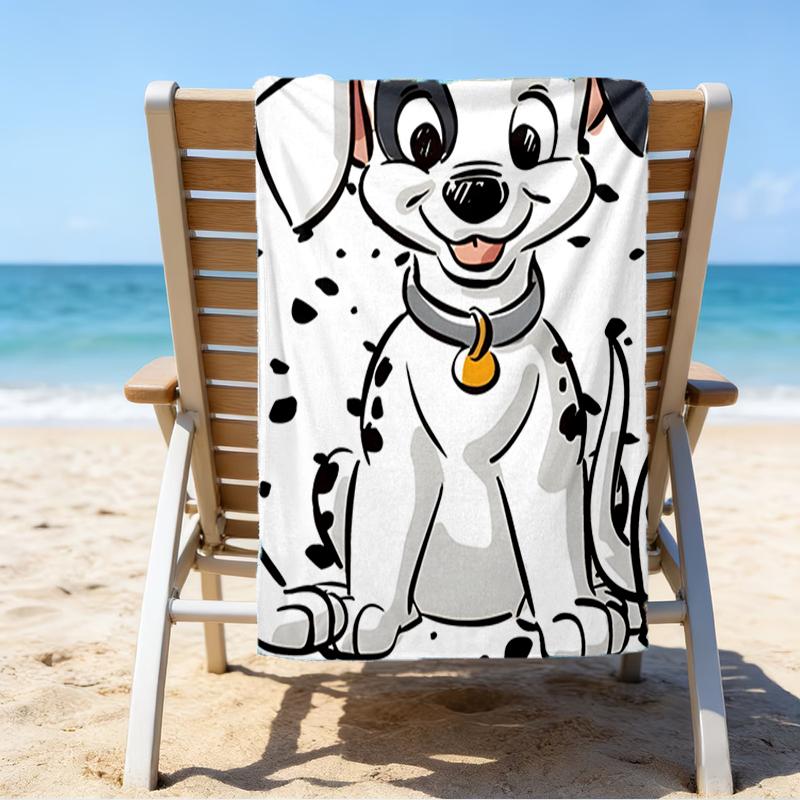 Dalmatian Paws Collar Beach Towel - Soft, Absorbent Microfiber, Lightweight, Ideal for The Beach, Parties, Travel, Camping fan gifts