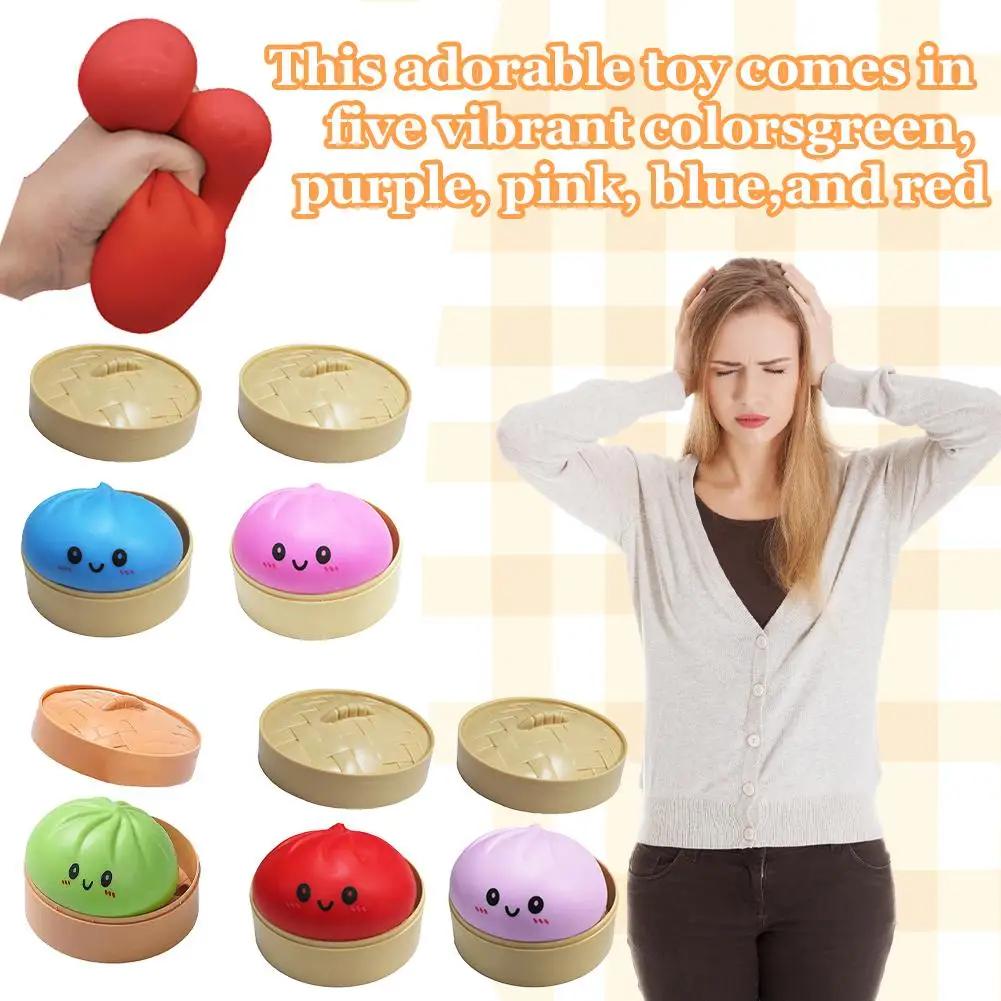 Bunte Teigtaschen Squishy Stressabbau Bälle mit Dampfgarer Wiederverwendbar Rückprall Quetsch Entlastungs Spielzeug Teig Ball Haus Büro Geschenke