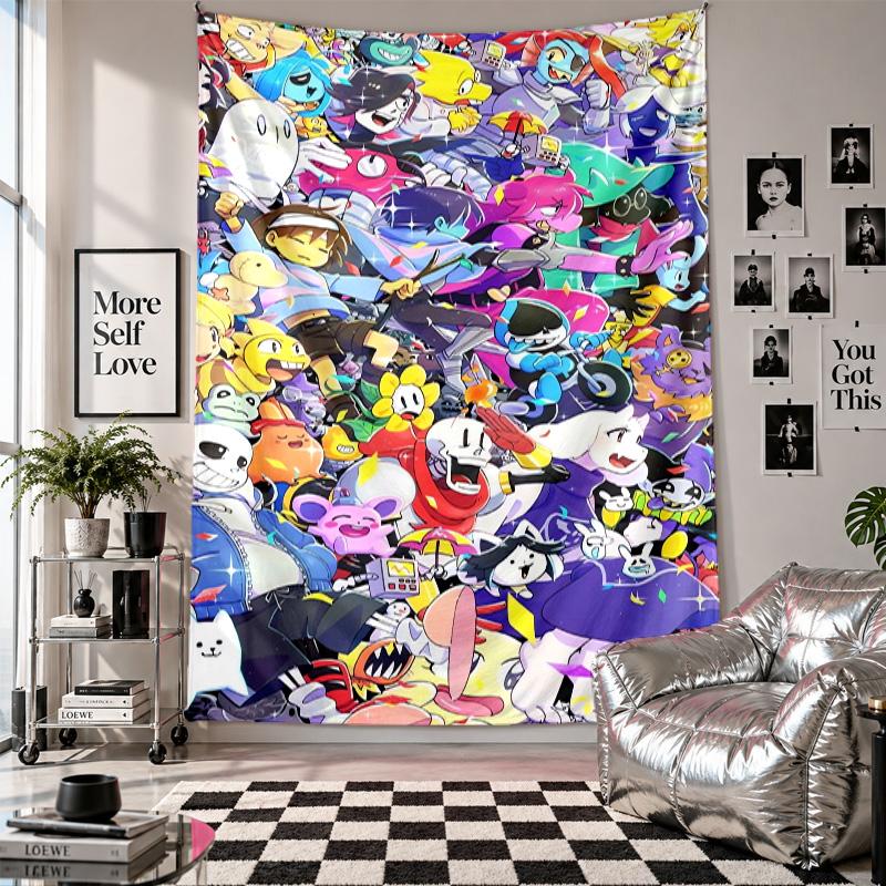 Wall TapestryUndertale Art Hanging Cloth Decorative Background Cover for Room Decoration