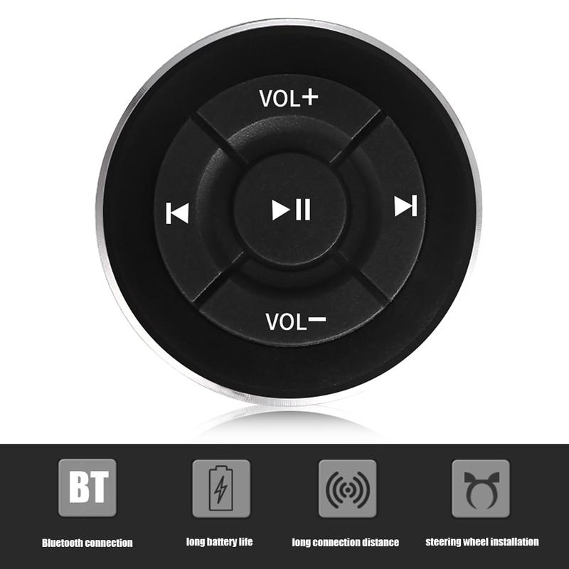Bluetooth Remote Control Car Steering Wheel Media Remote for iOS Android Phone
