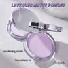 Lavender Matte Makeup Setting Powder with Powder Puff - Oil-Control, Long-Lasting, Waterproof Pressed Powder Natural Finish & Strong Coverage Powder