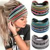 Women's  Boho Cotton Printed Headband Sports Band Striped Headband A Wide Edge Yoga Headband Soft Hair Band Headdress Bundle Women Girls Hair Band