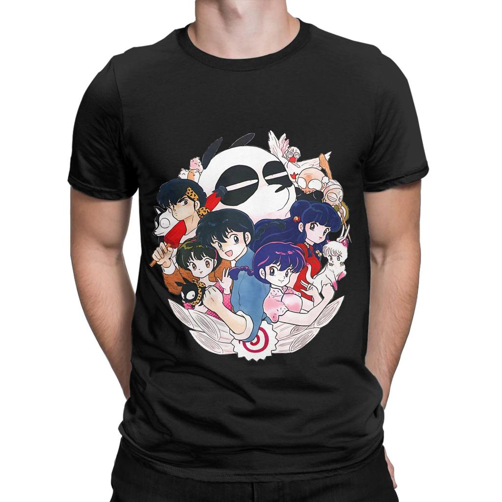 Novelty Ranmas 1/2 Panda T-Shirt Men Crewneck 100% Cotton T Shirt Short Sleeve Tees Gift Idea Clothes