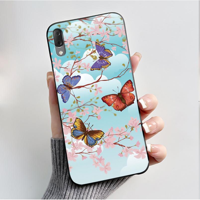 Hülle Für Sony Xperia L3 L 3 L3312 L4312 L4332 Handyhülle Luxus Mode Schmetterling Blumen Schwarzes Silikon Weiche Rückseite Abdeckung