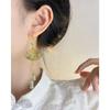 Female Versatile New Chinese Folding Fan Green Bamboo Earrings