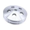 Chrome Double Groove Steering Pump Pulley Replacement Spare Part Durable Aluminum Alloy for Chevrolet Hydraulic System Repair