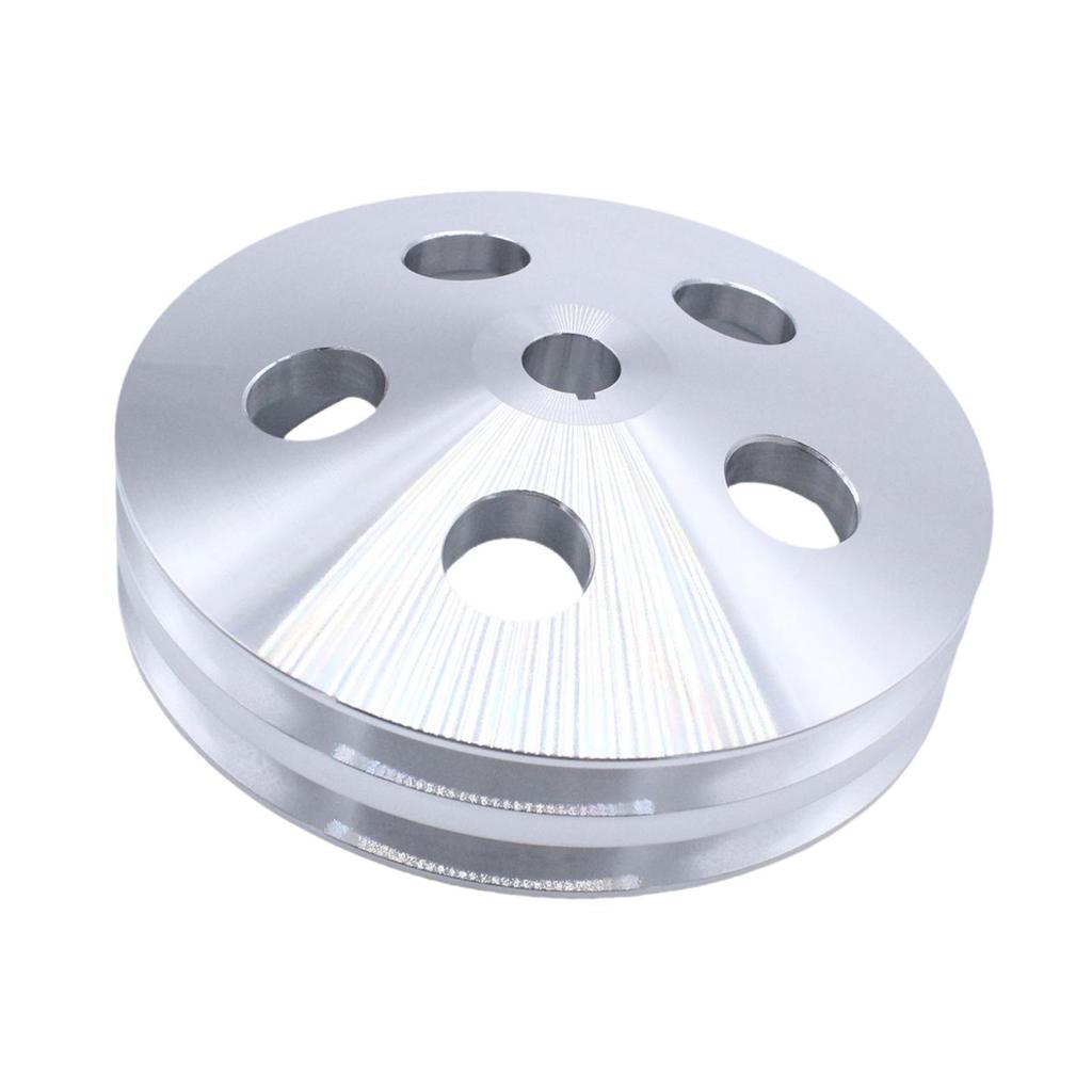 Chrome Double Groove Steering Pump Pulley Replacement Spare Part Durable Aluminum Alloy for Chevrolet Hydraulic System Repair