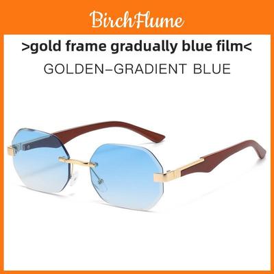 Uv400 Unisex Geometric Metal Frame Sunglasses With Green Lenses For Travel And Fashion