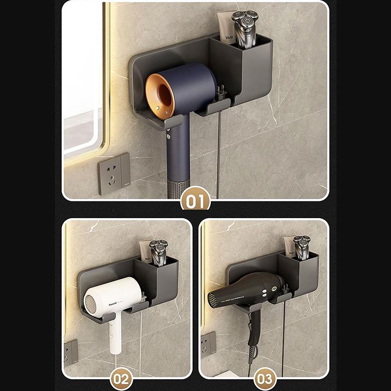 Hair Dryer Storage Holder Bathroom Wall Mounted Storage Holder Home Shelf Storage Shelves Accessories Hair Brush Storage Bracket