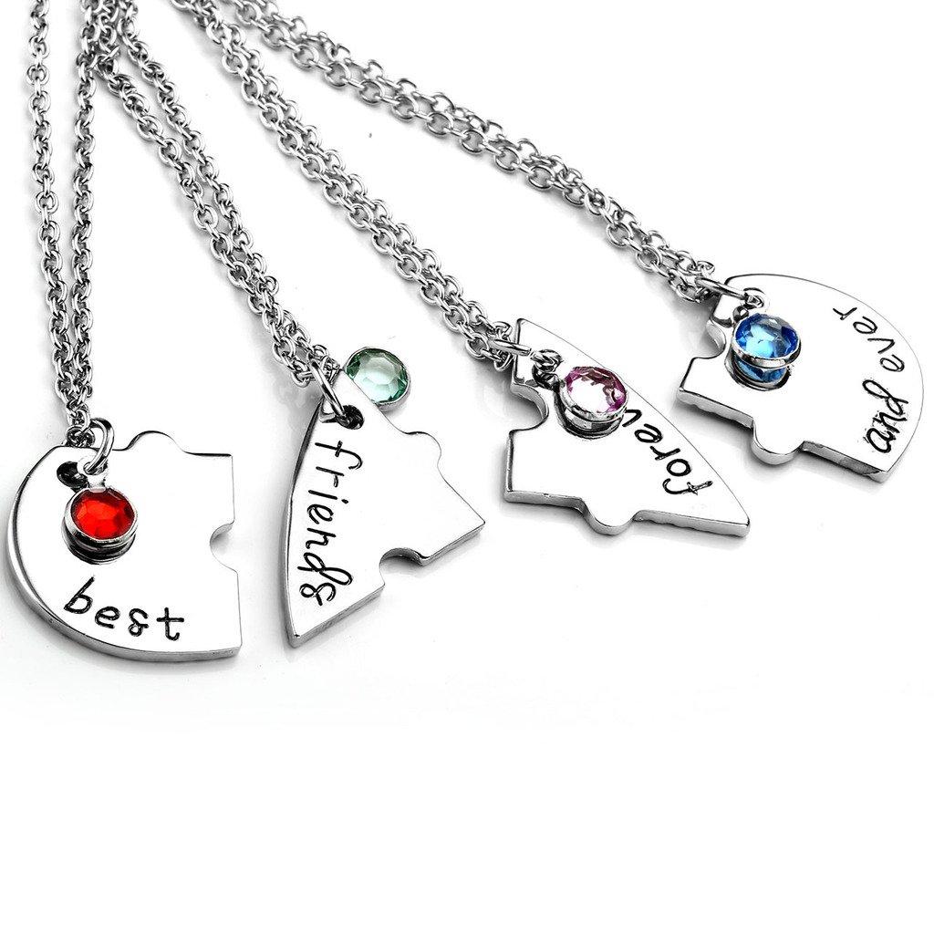 Top Plaza Collier Meilleures Amies Pour Toujours et à Jamais 3 BFF Puzzle Cœur Assorti Pendentif en Alliage Collier Bijou d'Amitié pour Sœurs, Alliage Argenté.