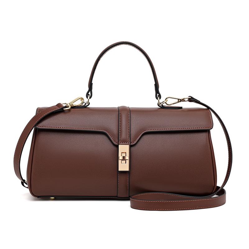 

Aidrani Женская сумка из натуральной кожи, прямоугольная сумка из 100% коровьей кожи, сумка через плечо с большой вместимостью коричневый