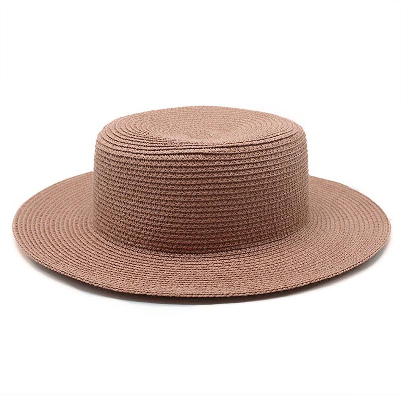 Grass Green Straw Hat Women'S Sky Flat Top Top Hat Seaside Vacation Beach Hat Internet Celebrity Straw Hat Sun Hat