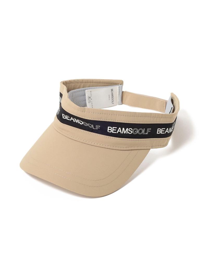 Beams Golf Logo Tape Sun Visor Free 81410359965 Women's Hat, Beige, Size,