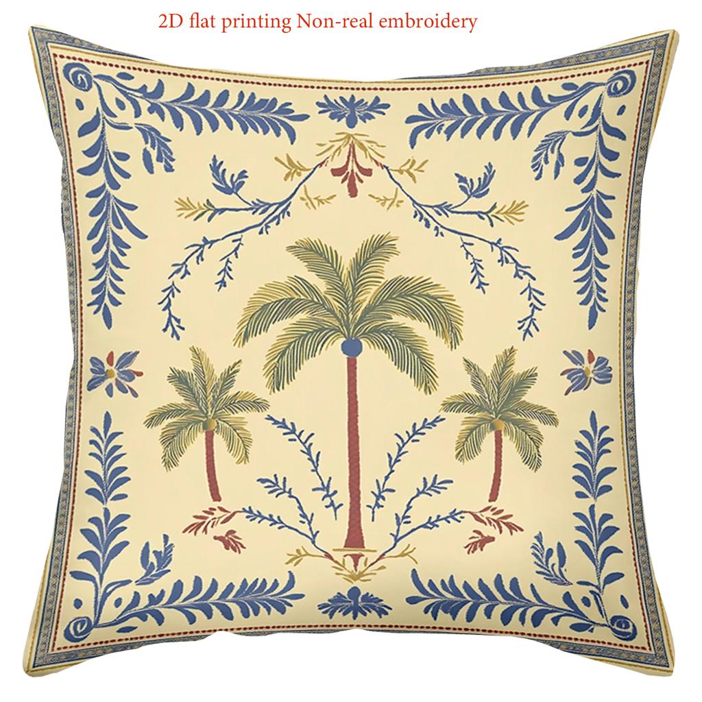 2D Flat Printed Palm Tree Patterned Cushion Covers Polyester pillowcase, sofa decorative cushion cov Headboard Pillow