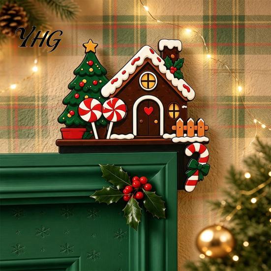 Addobbi Festivi per Angoli della Stanza, Adesivi in Legno a Forma di Topper per Porta di Natale, Decorazione Stagionale per Cornici, Cartello a L per Decorazioni Natalizie per la Casa, Parete
