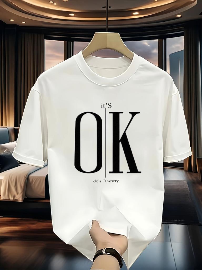 It's OK Don't Worry Graphic Tee - Casual Loose Fit Cotton T-Shirt, Soft and Comfortable, Perfect for Casual Attire, Great Gift for Friends, Family, or