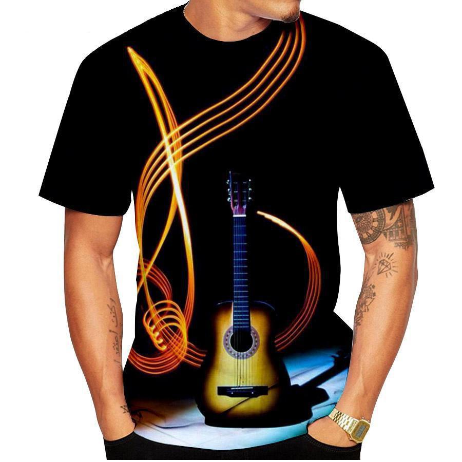 Summer Fashion Music Note 3D Print T-Shirts Men Women Fashion Casual Short Sleeve T Shirt Harajuku Y2k Tees Tops Kids Clothing