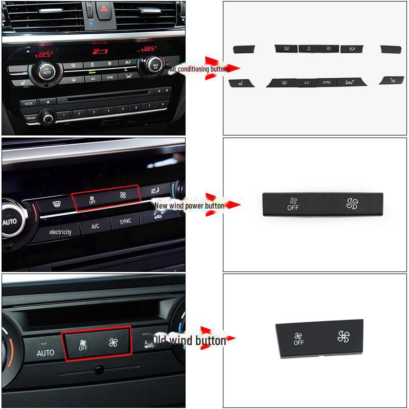 Klimaanlagen-Tastensatz für BMW X3 X4 F25 F26 – Bedientasten im neuen Stil für die Luftmenge.