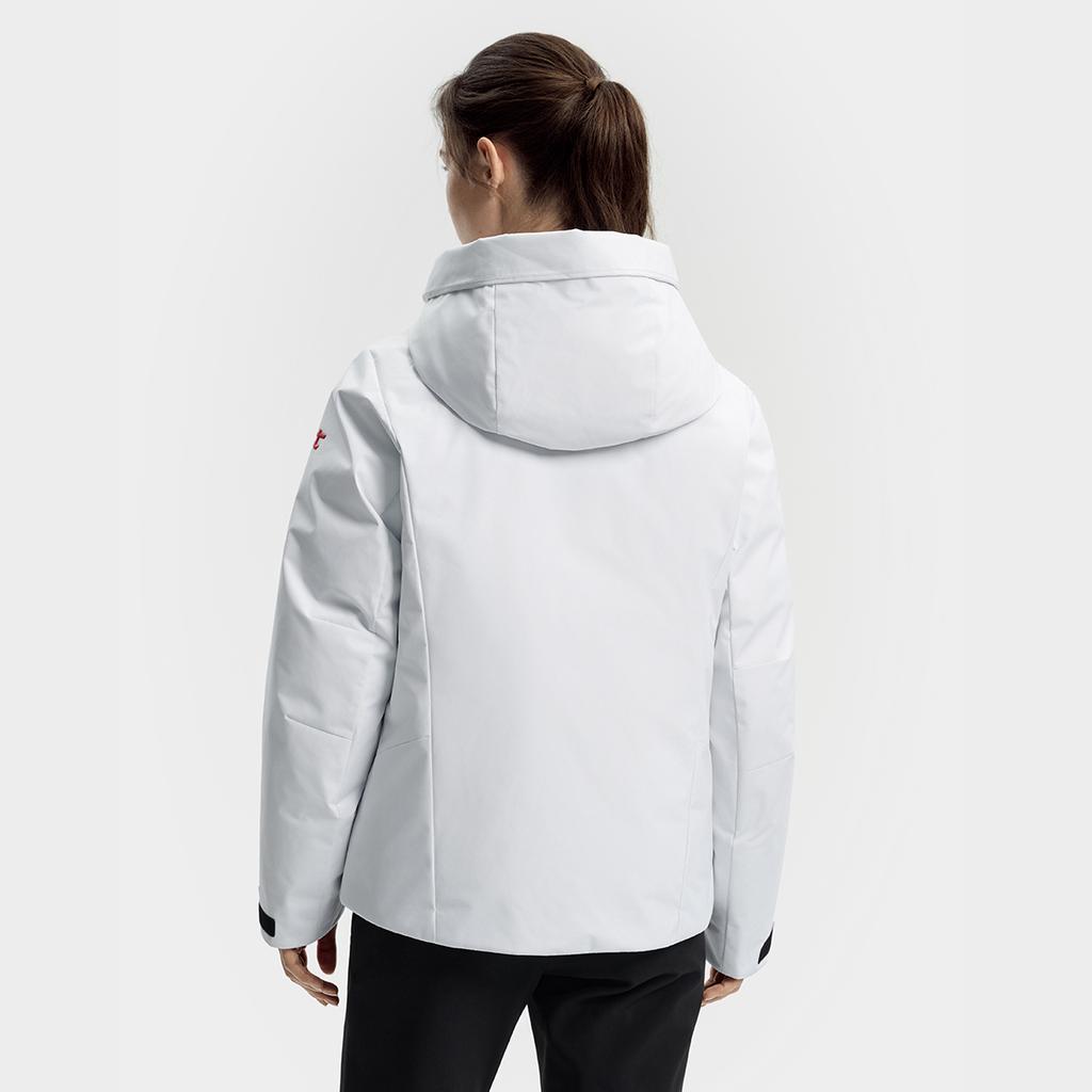 Fila Ski Series Classic Minimalist Casual Sports Versatile Warm Protective Hooded Down Jacket Women Outerwear Jade-White A11W546908FWT