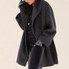 Womens Warm Autumn Winter Wool Thin Overcoat Long Slim Trench Jacket Ladies Outwear Wearing with Sweater