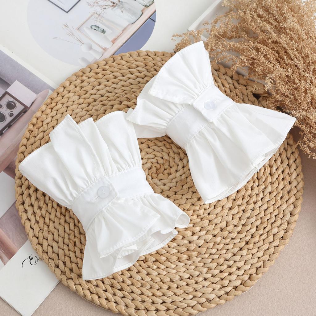 Fashion Shirt Detachable Cuffs Fake Sleeves Lace Mesh Decoration Womens Pleated False Cuffs Sweater Blouse Wrist Warmers