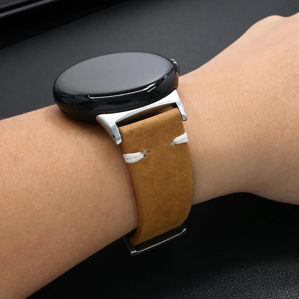 Leren Riem voor Google Pixel Watch 3 45mm Heren Polsband Vervangende Accessoires Band voor Google Pixel Watch 3 2 1 41mm Armband
