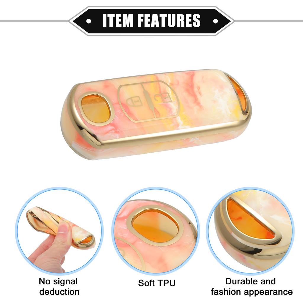 A ABSOPRO Key Fob Cover for Mazda CX-3 CX-4 2 Button Porcelain Pattern Fashion