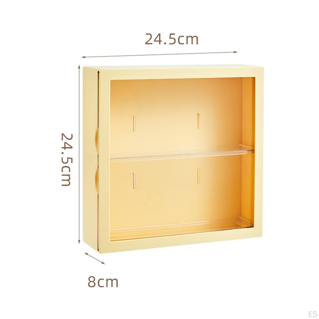 2 Layer Clear Display Case,Dustproof Protection Showcase Storage Box,Wall Mounted Box