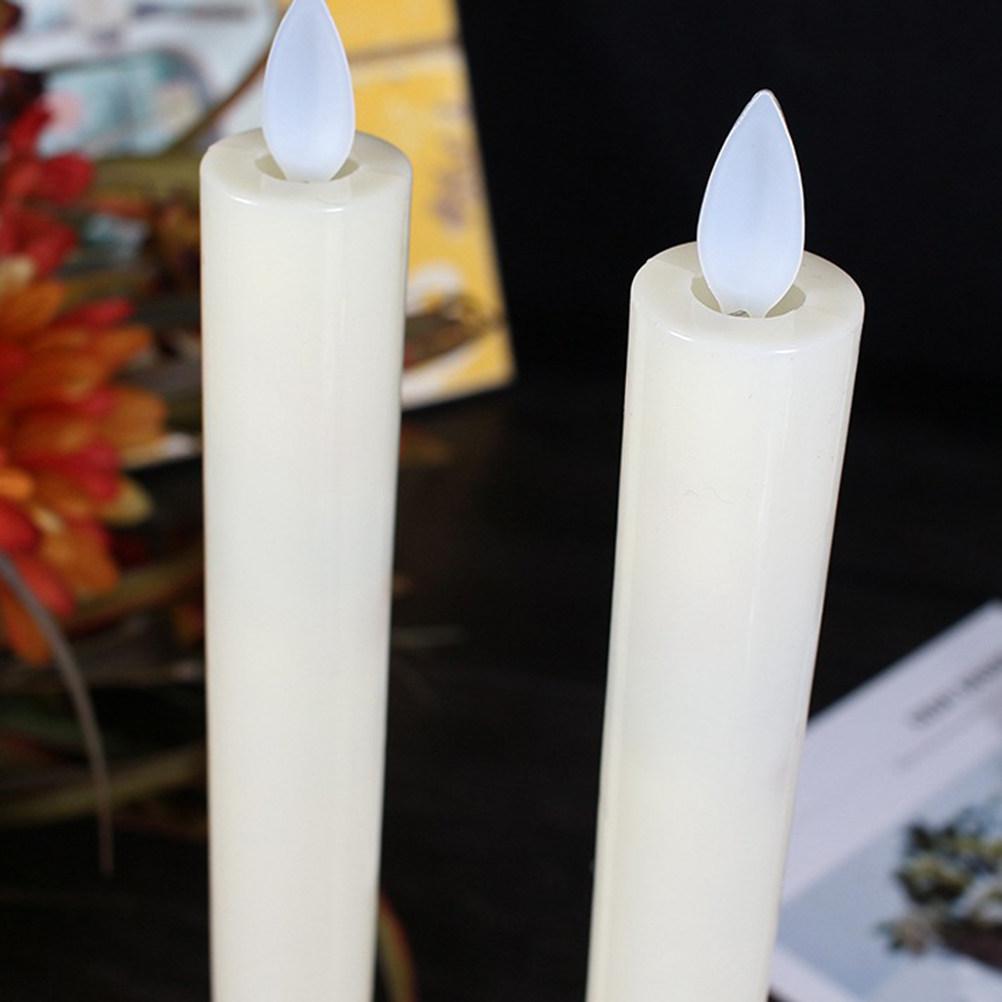 2Pcs LED Flameless Flickering Taper Candles with Remote Timer Suction Cup Holder Realistic Electric Lights for Home