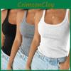 Women's Basic Blouse Ribbed Tank Top Sleeveless Cami Vest Perfect Casual T-shirt Daily Wear